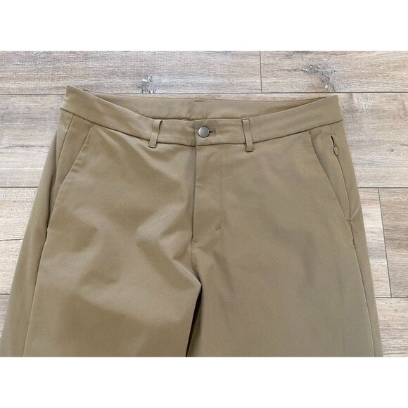 Lululemon ABC Mens 33X30 Slim Warpstreme Golf Casual Stretch Pants Beige - Picture 2 of 9